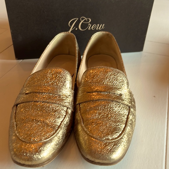 JCrew Charlie Loafers in metallic leather size 9